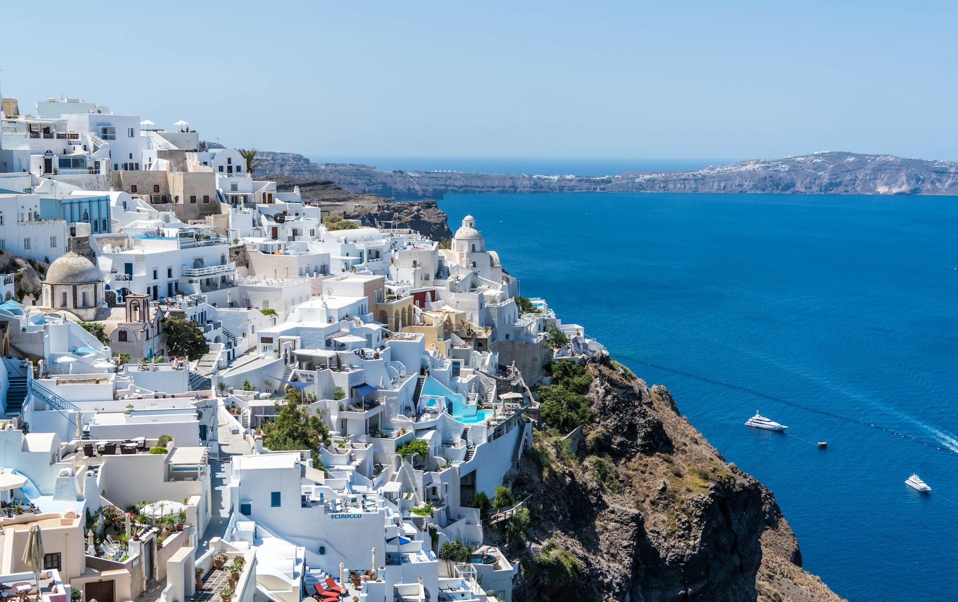 Mediterranean cruise ship sailing along the European coast