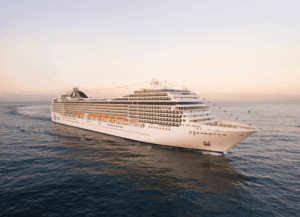 MSC Poesia cruise ship with elegant lines and relaxed onboard spaces