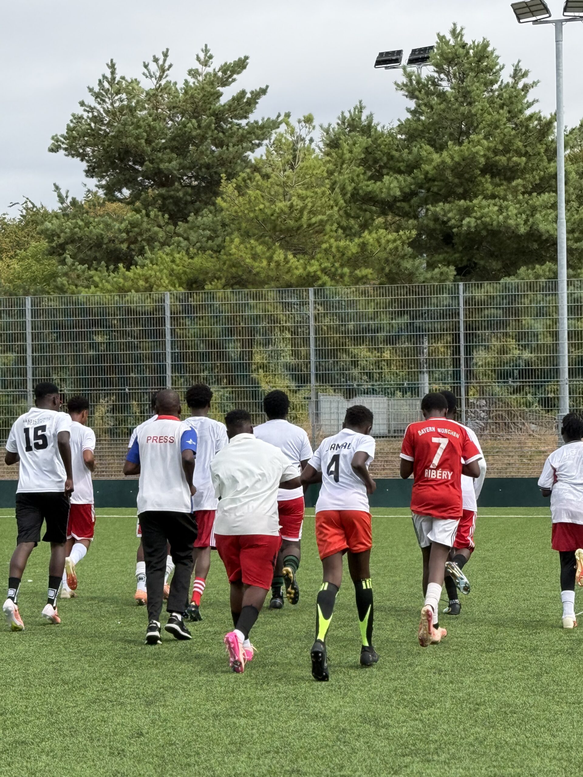 Gilbert Otieno at a UK summer football camp in 2026