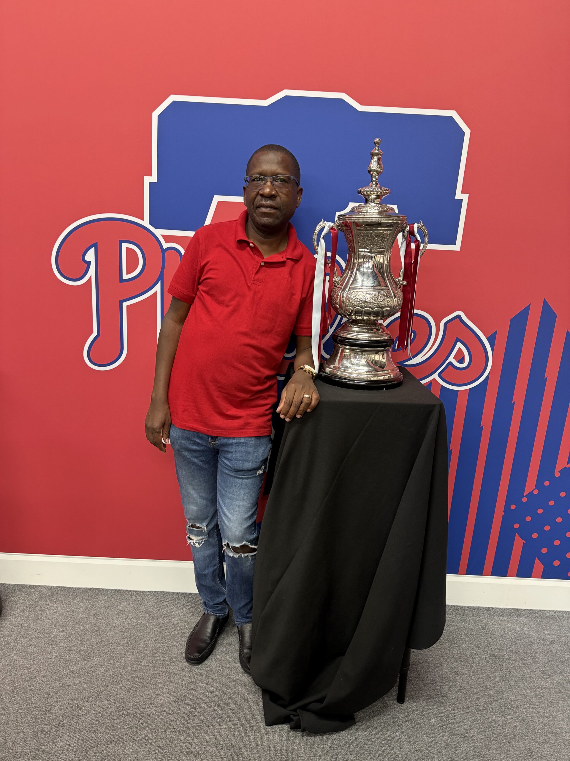 Gilbert Otieno at the 2026 UK summer football camp